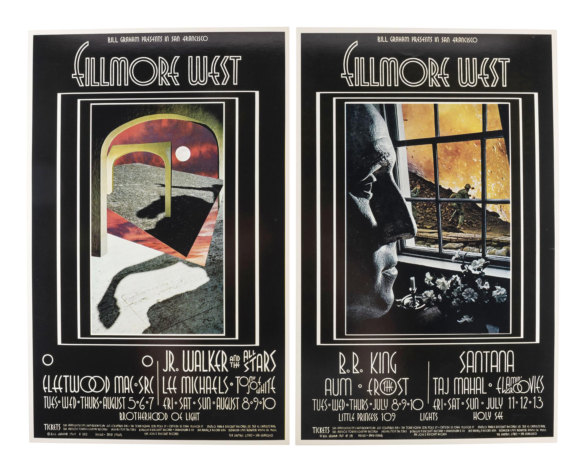 [MUSIC] -- [POSTERS]. SINGER, David, artist. Complete set of 66 SIGNED posters designed for the Fillmore West Ballroom, San Francisco, California. 1969-1971.