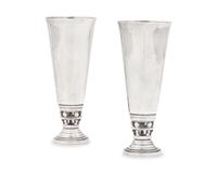 A Pair of Johan Rohde Designed Georg Jensen Silver Vases
