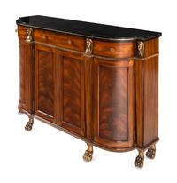A Maitland-Smith Empire Style Gilt Metal Mounted Fossil Stone Top Cabinet
