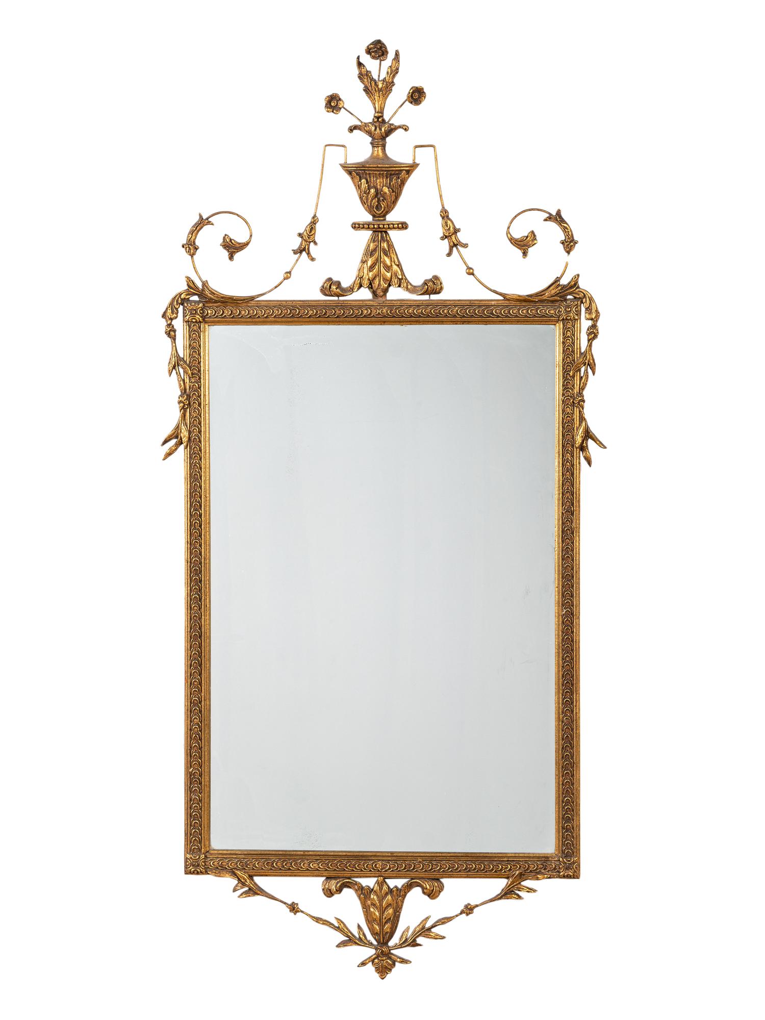 A Neoclassical Style Giltwood Mirror