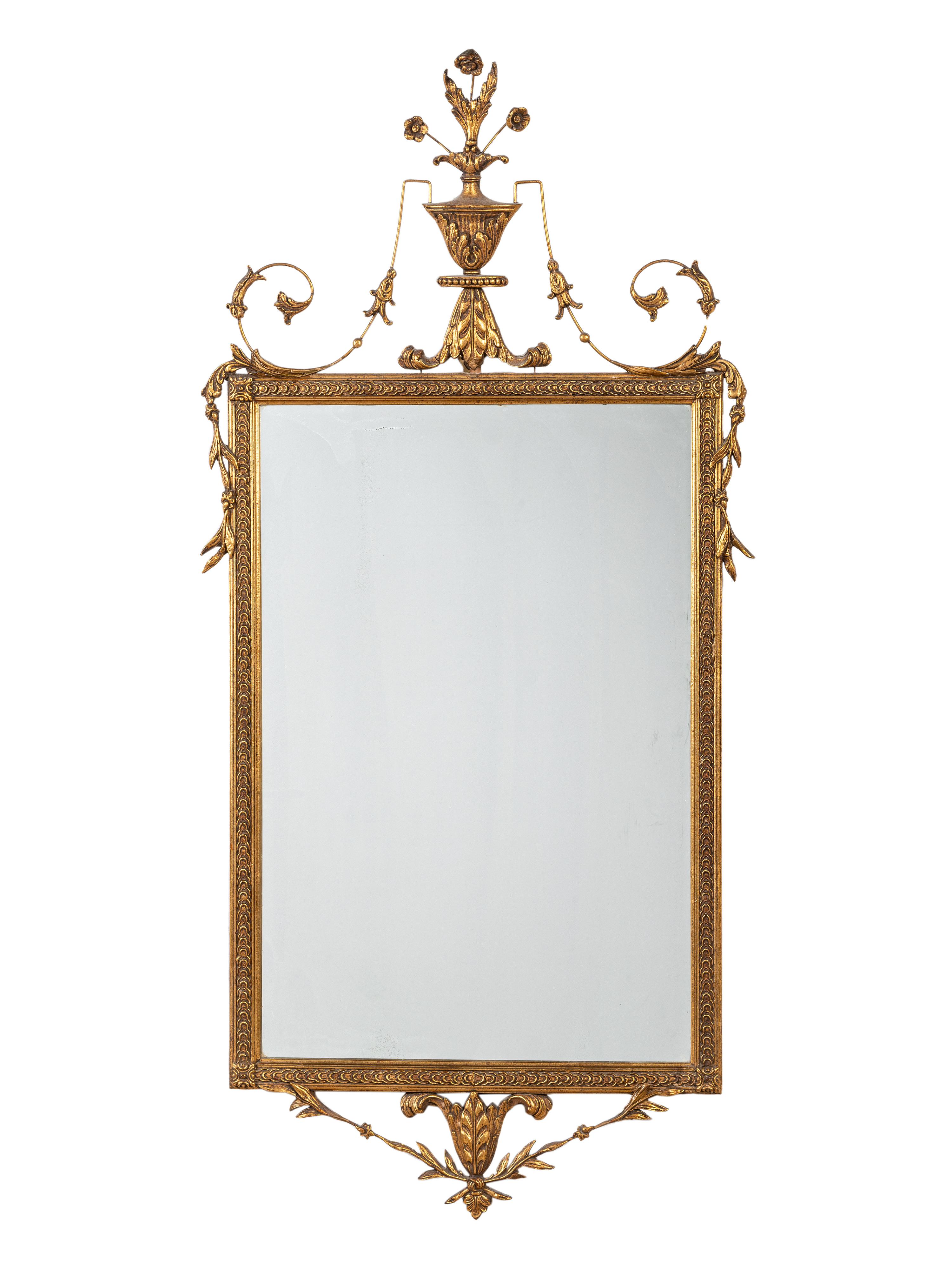 A Neoclassical Style Giltwood Mirror