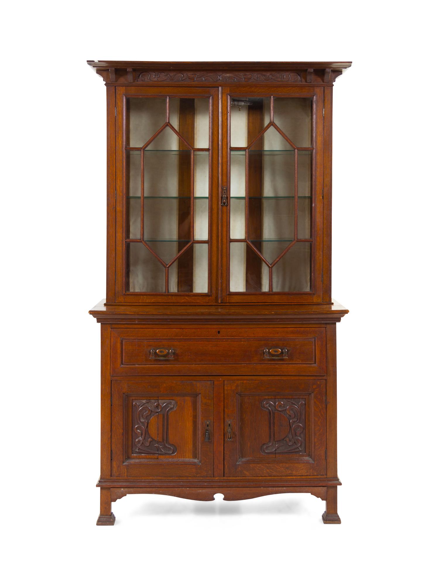 An Art Nouveau Oak Bookcase