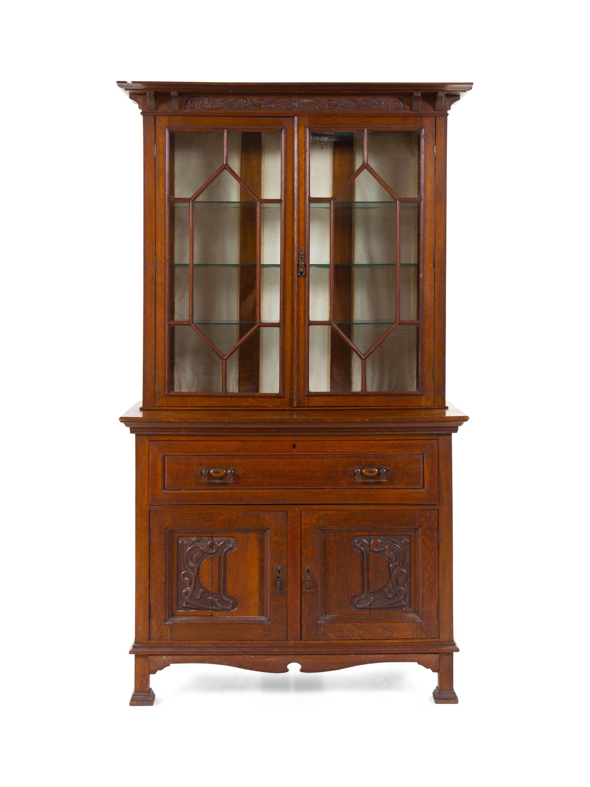 An Art Nouveau Oak Bookcase