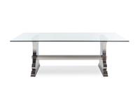 A Contemporary Chrome and Glass Dining Table