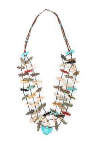 A Three Strand Heishi Fetish Necklace Length 28 inches.