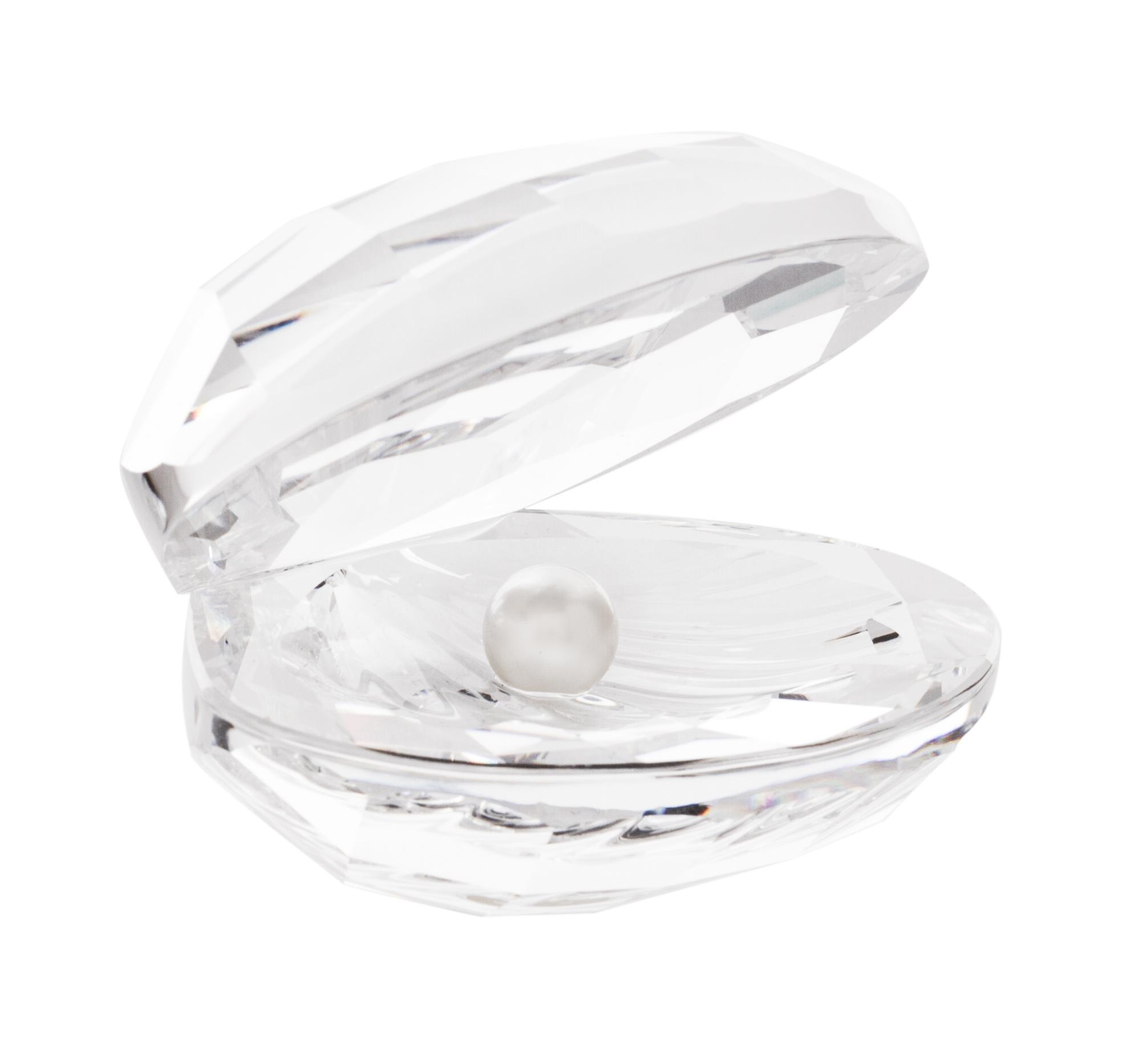 A Swarovski Model of a Shell with Pearl Height 2 1/8 inches.