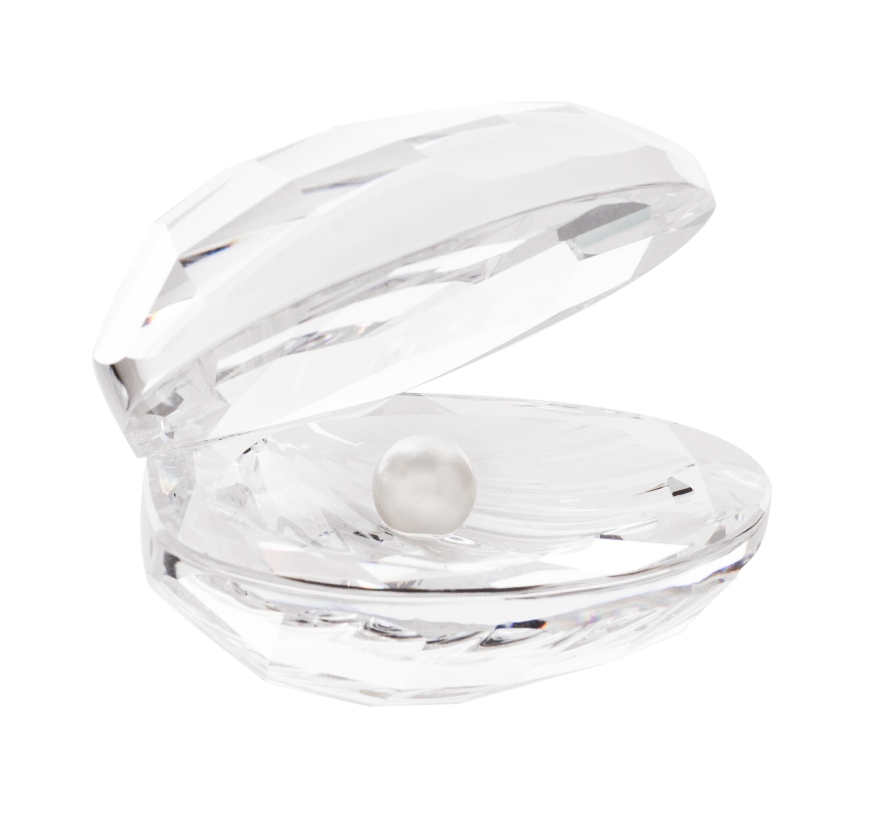 A Swarovski Model of a Shell with Pearl Height 2 1/8 inches.