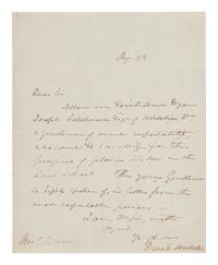 WEBSTER, Daniel (1782-1852). Autograph letter signed ("Daniel Webster") to Josiah Quincy, as President of Harvard. N.p., 23 April n.d.