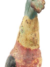 A Pair of Polychrome Painted Iron Parrots