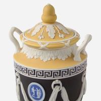 A Wedgwood Four Color Jasperware Covered Vase UK, circa 1910