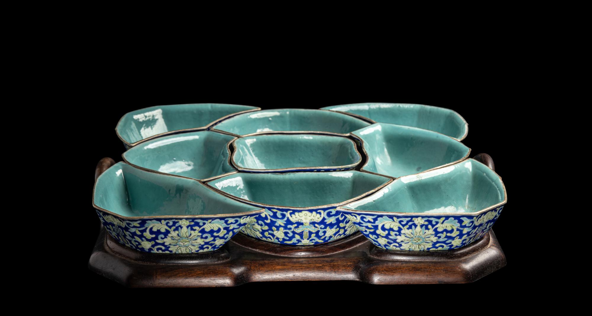 A Chinese Famille Rose Porcelain Sweetmeat Set