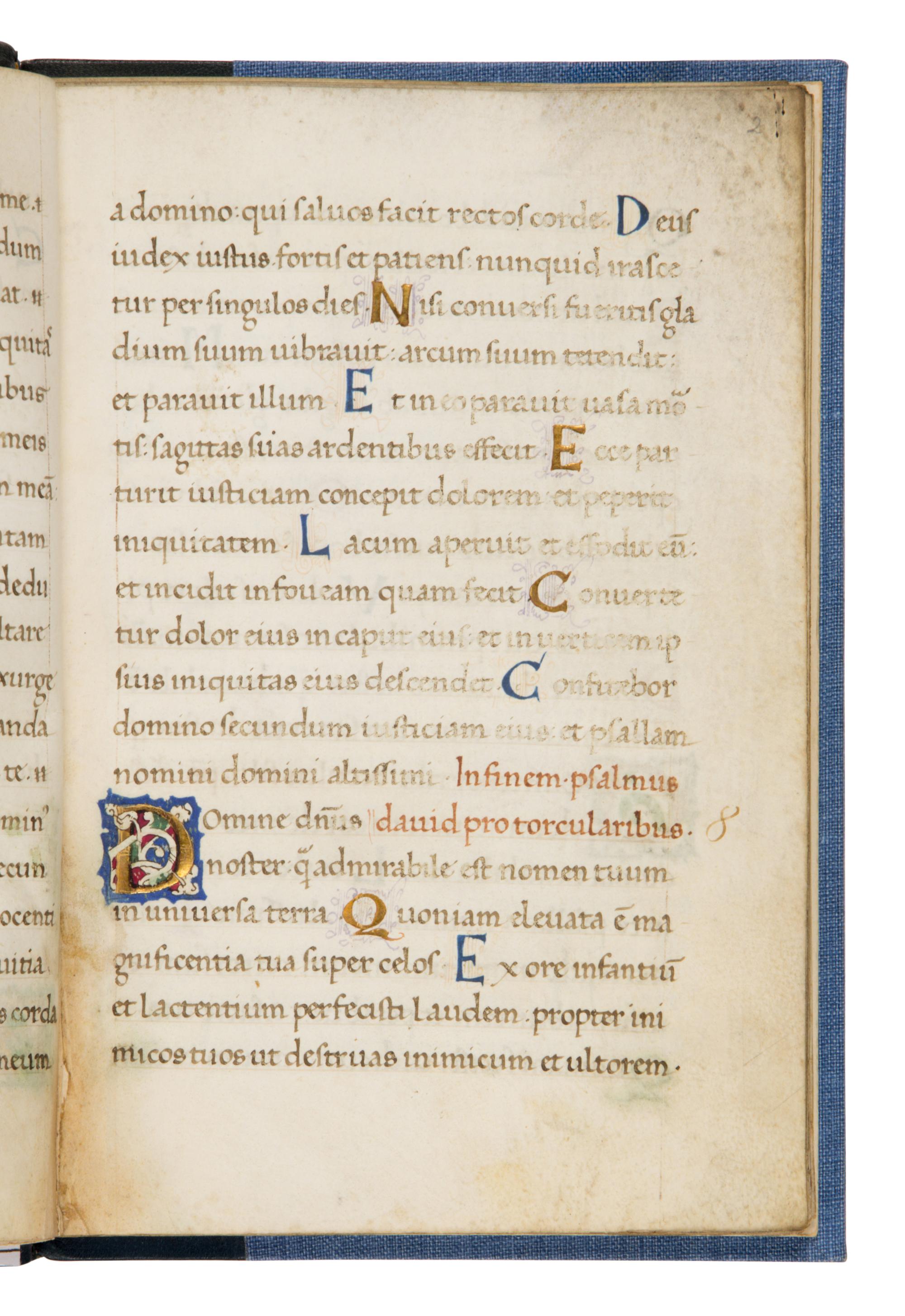 Psalter (fragment) in Latin, illuminated manuscript on parchment [Italy, Naples, c. 1460]
