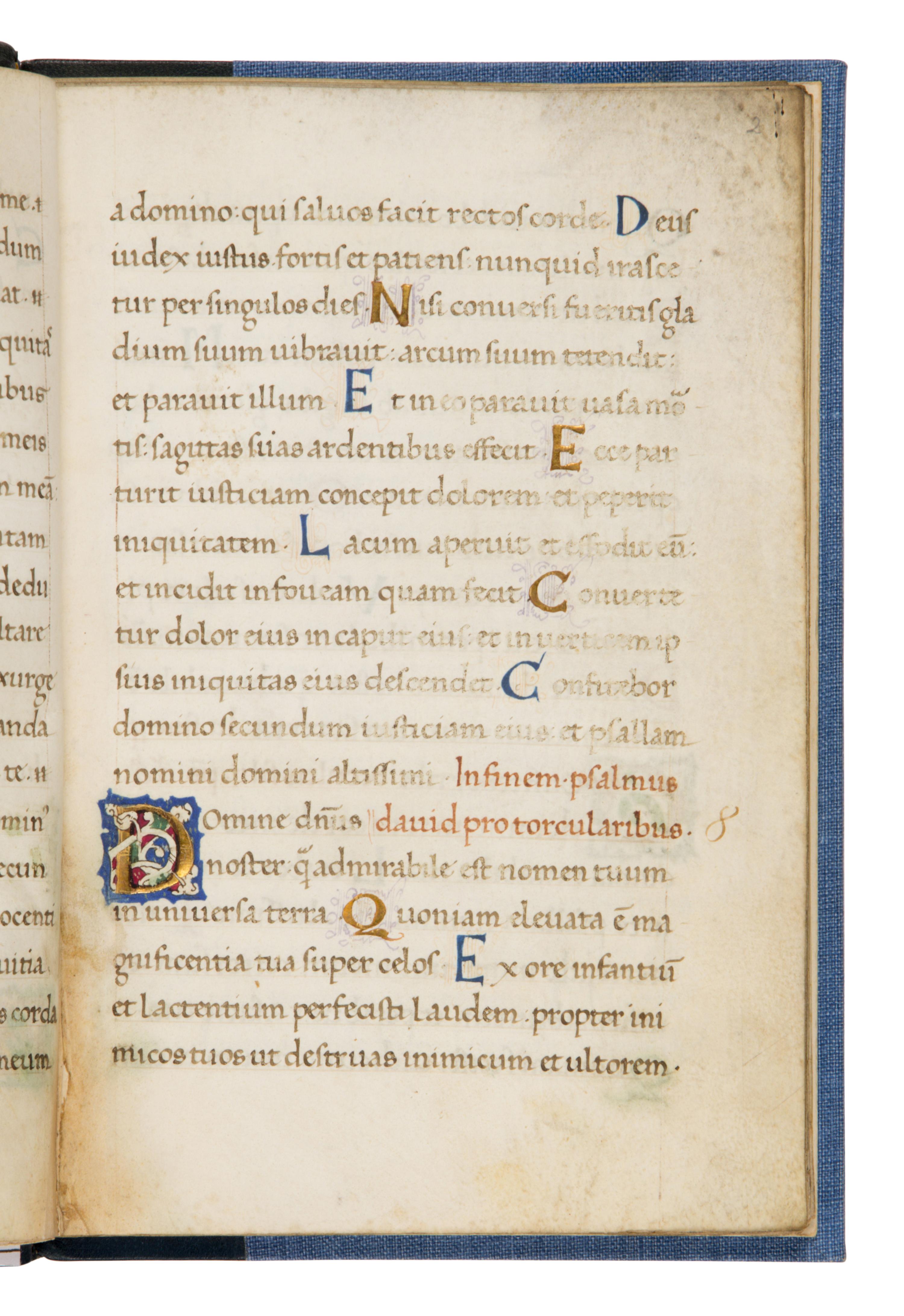 Psalter (fragment) in Latin, illuminated manuscript on parchment [Italy, Naples, c. 1460]