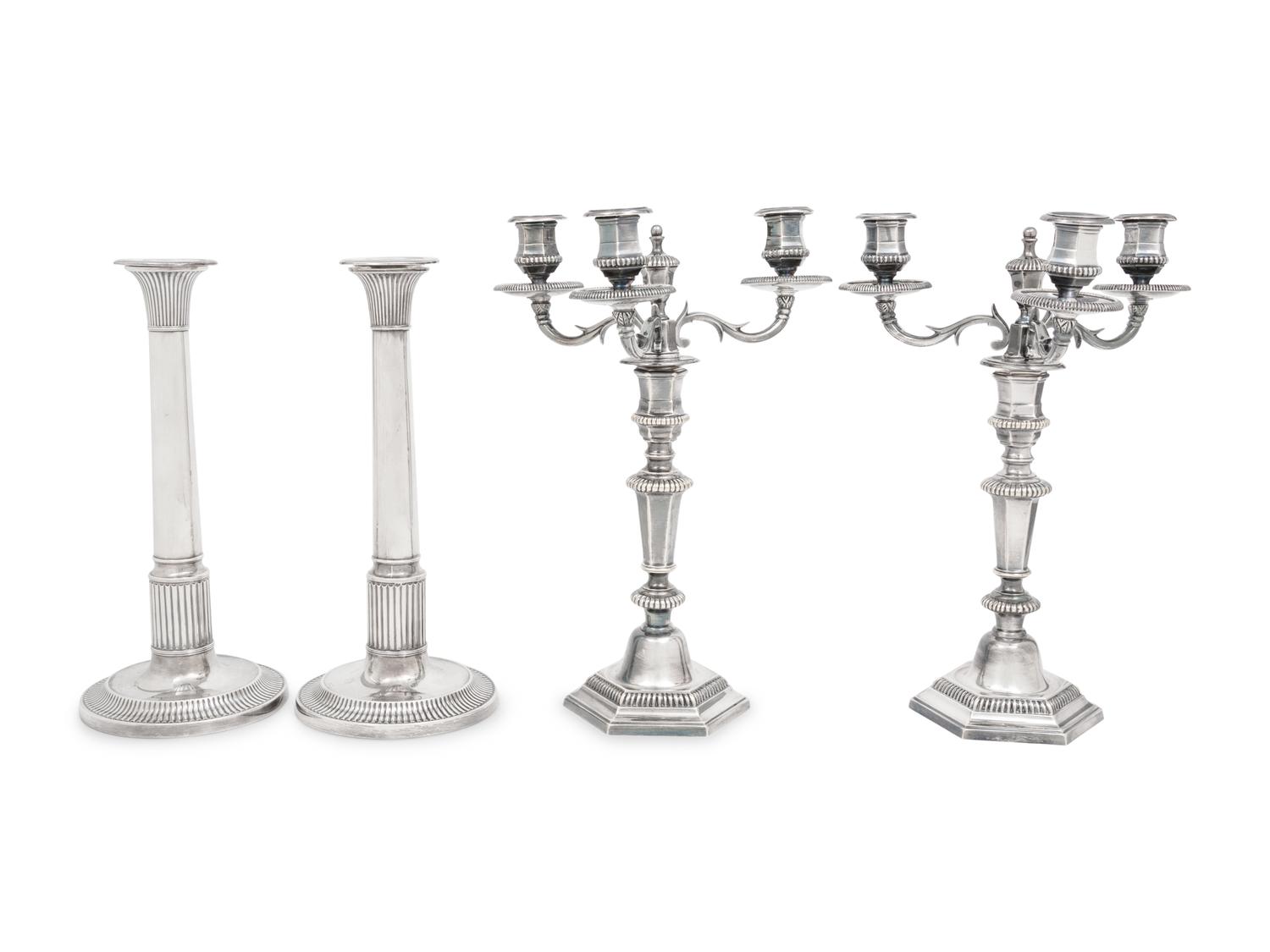 A Pair of George III Silver Candlesticks