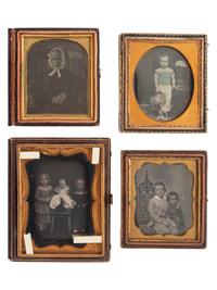 [EARLY PHOTOGRAPHY]. A group of 17 daguerreotype portraits featuring sitters with ornate, unusual, or highly visible chairs, including: