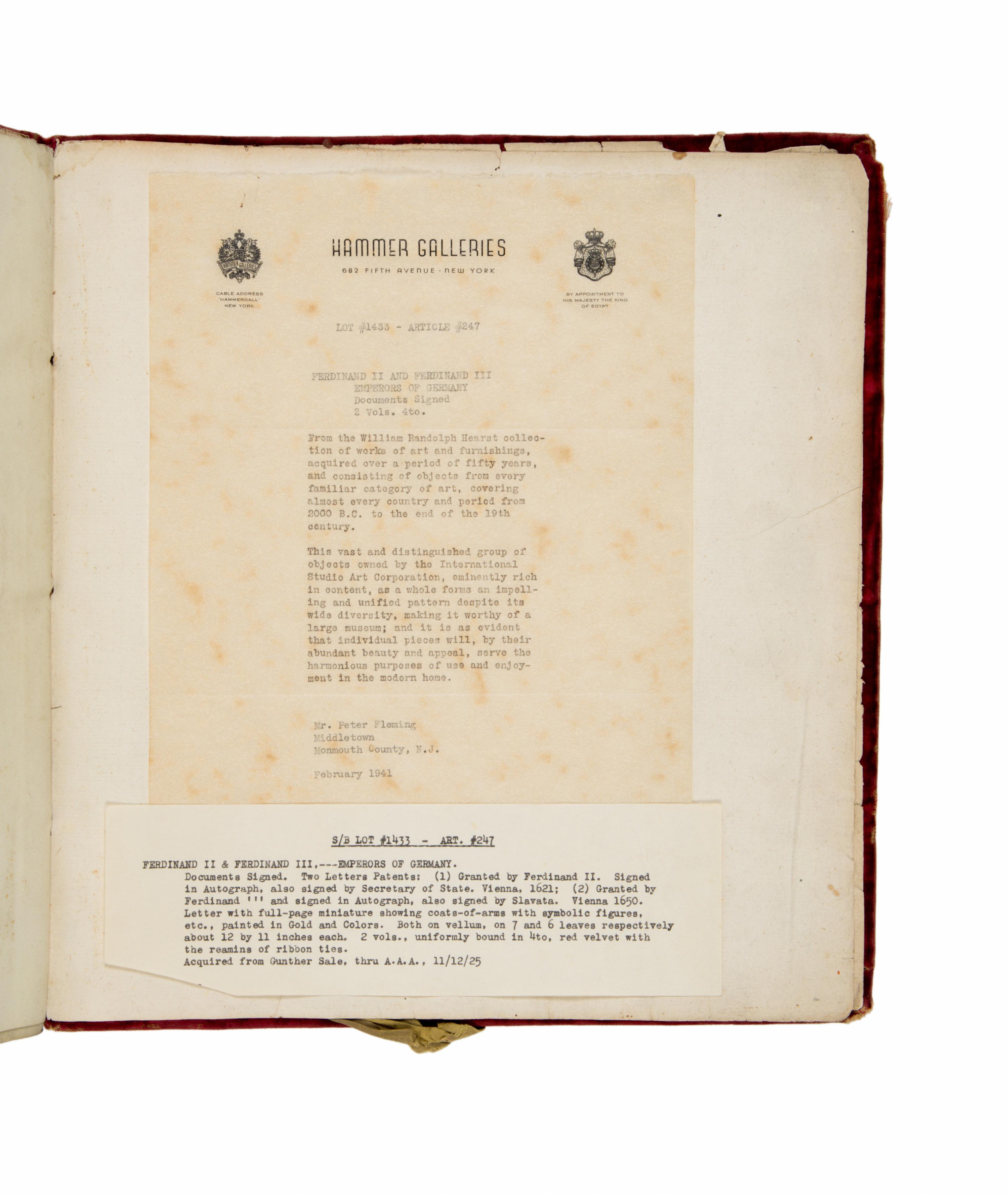 Emperor Ferdinand III Letters of Patent (for Heinrich Scholtz), in German, illuminated manuscript on parchment [Austria, Vienna, 1650]