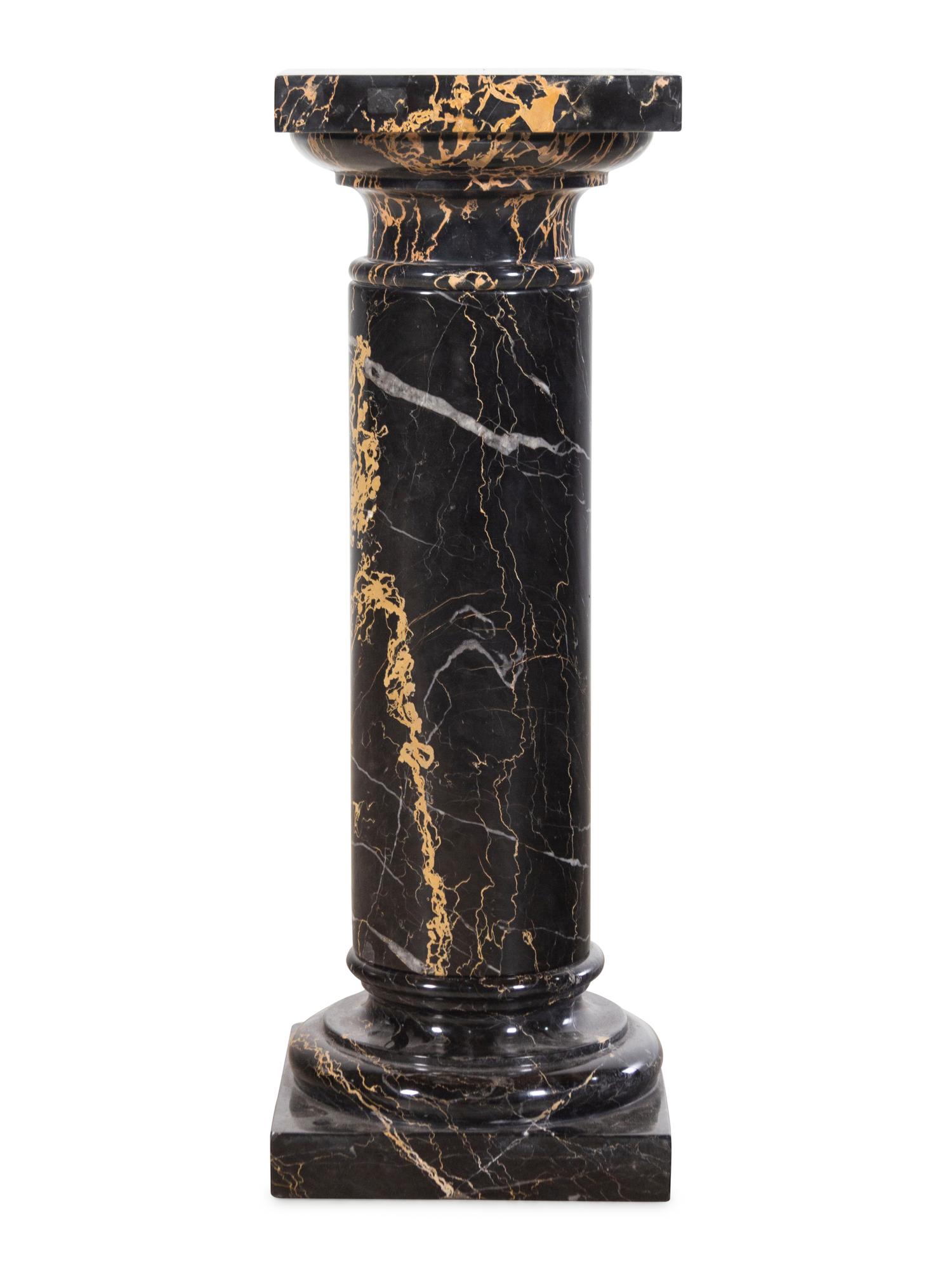 An Italian Portoro Marble Pedestal