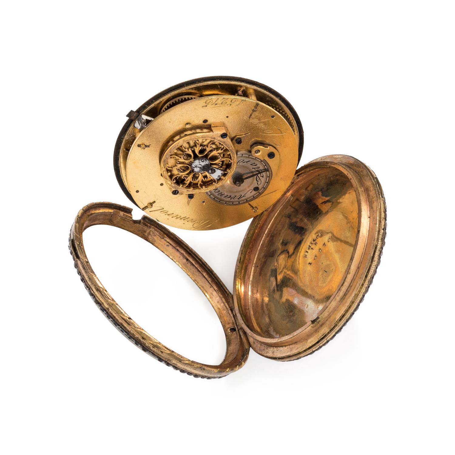REIMIROL & CO., PASTE AND ENAMEL OPEN FACE POCKET WATCH