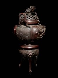 A Japanese Bronze Incense Burner