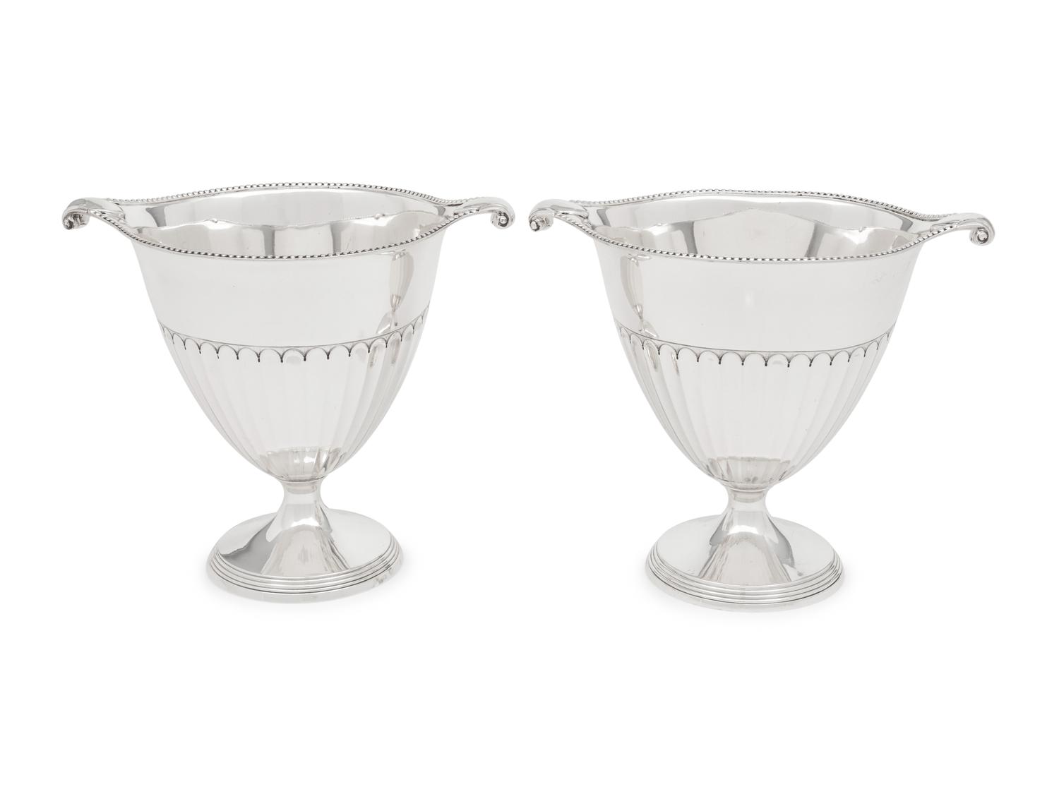 A Pair of English Silver Loving Cups