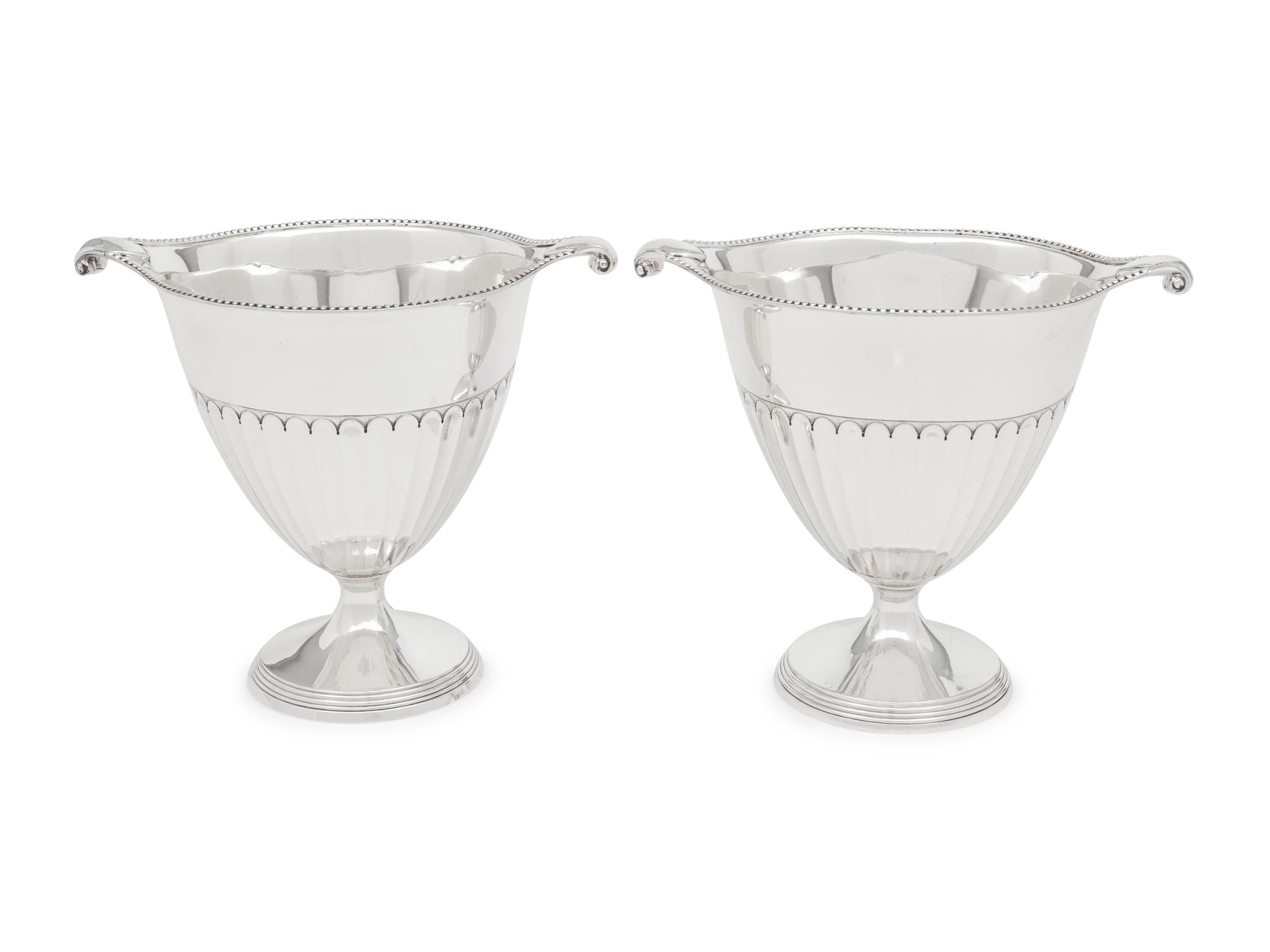 A Pair of English Silver Loving Cups