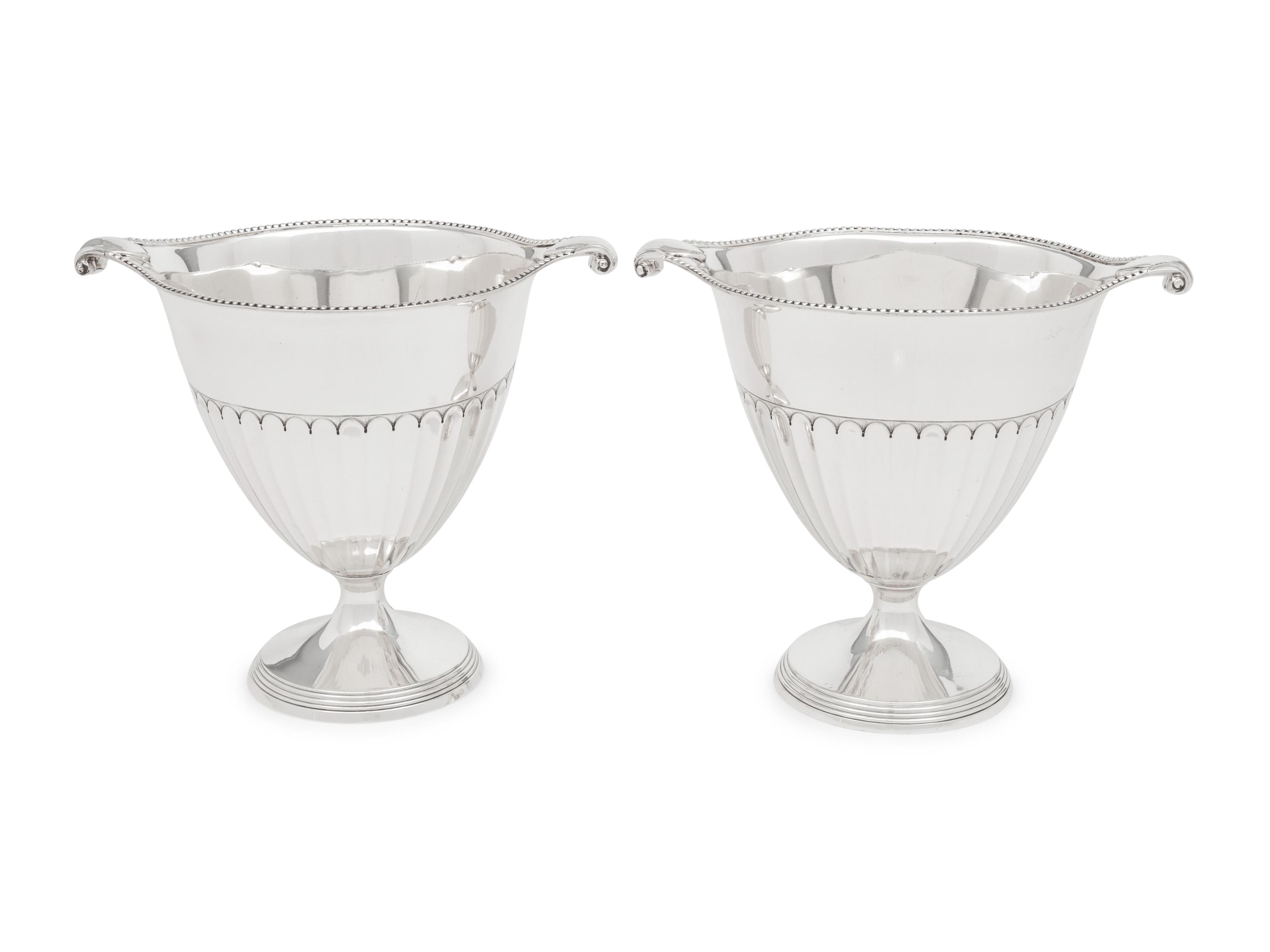A Pair of English Silver Loving Cups
