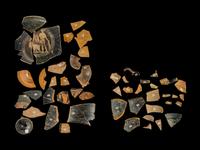 50 Etruscan Red and Black-Figured Vase Fragments