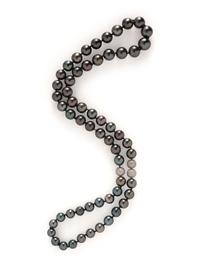 TAHITIAN CULTURED PEARL AND DIAMOND CONVERTIBLE NECKLACE