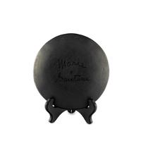 Blackware Pottery Plate, Repeating Feathers, Gunmetal Finish 1943-1956