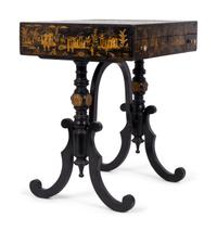 A Chinese Export Black and Gilt Lacquer Games Table — 19TH CENTURY