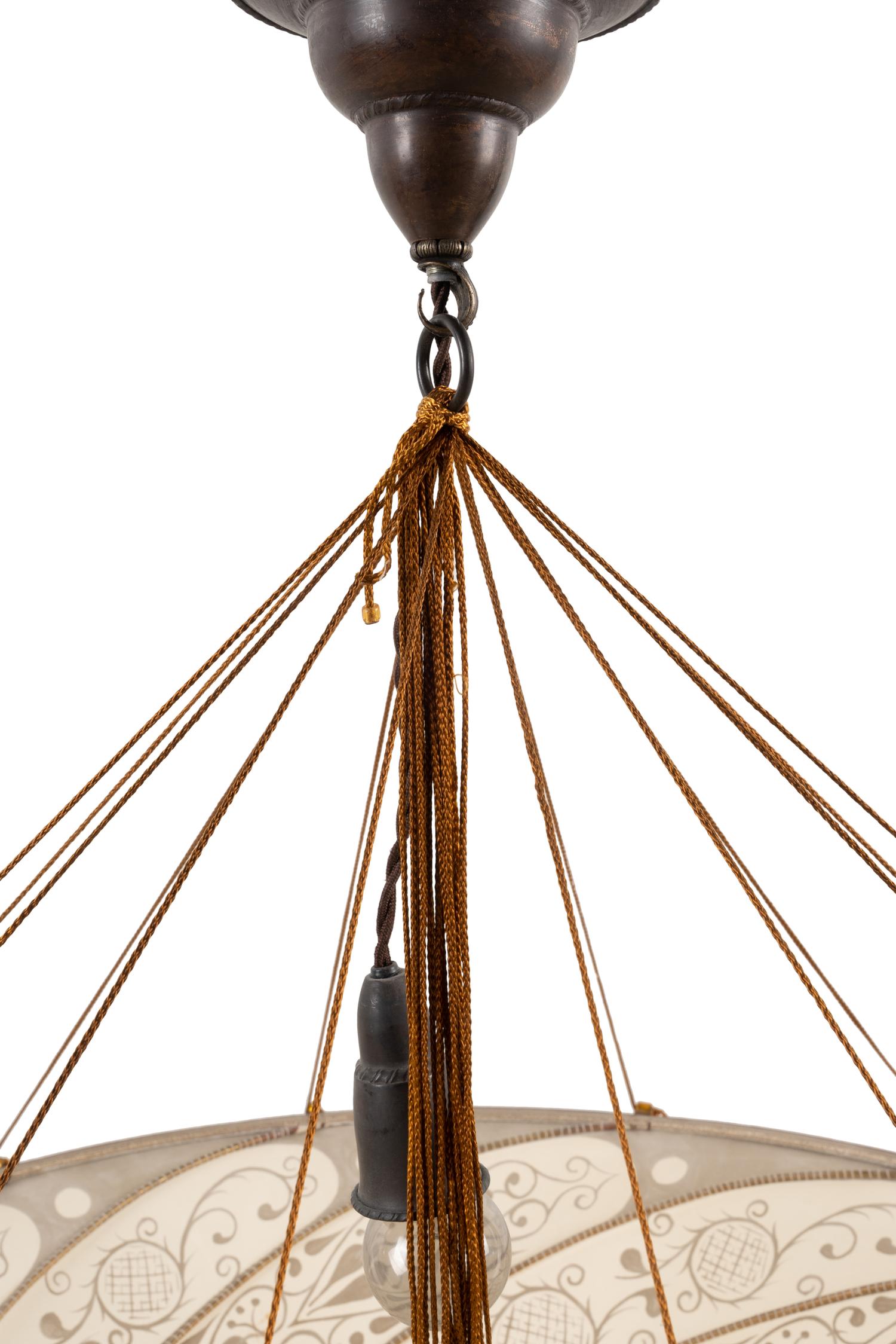 A Fortuny Casendello Silk Chandelier