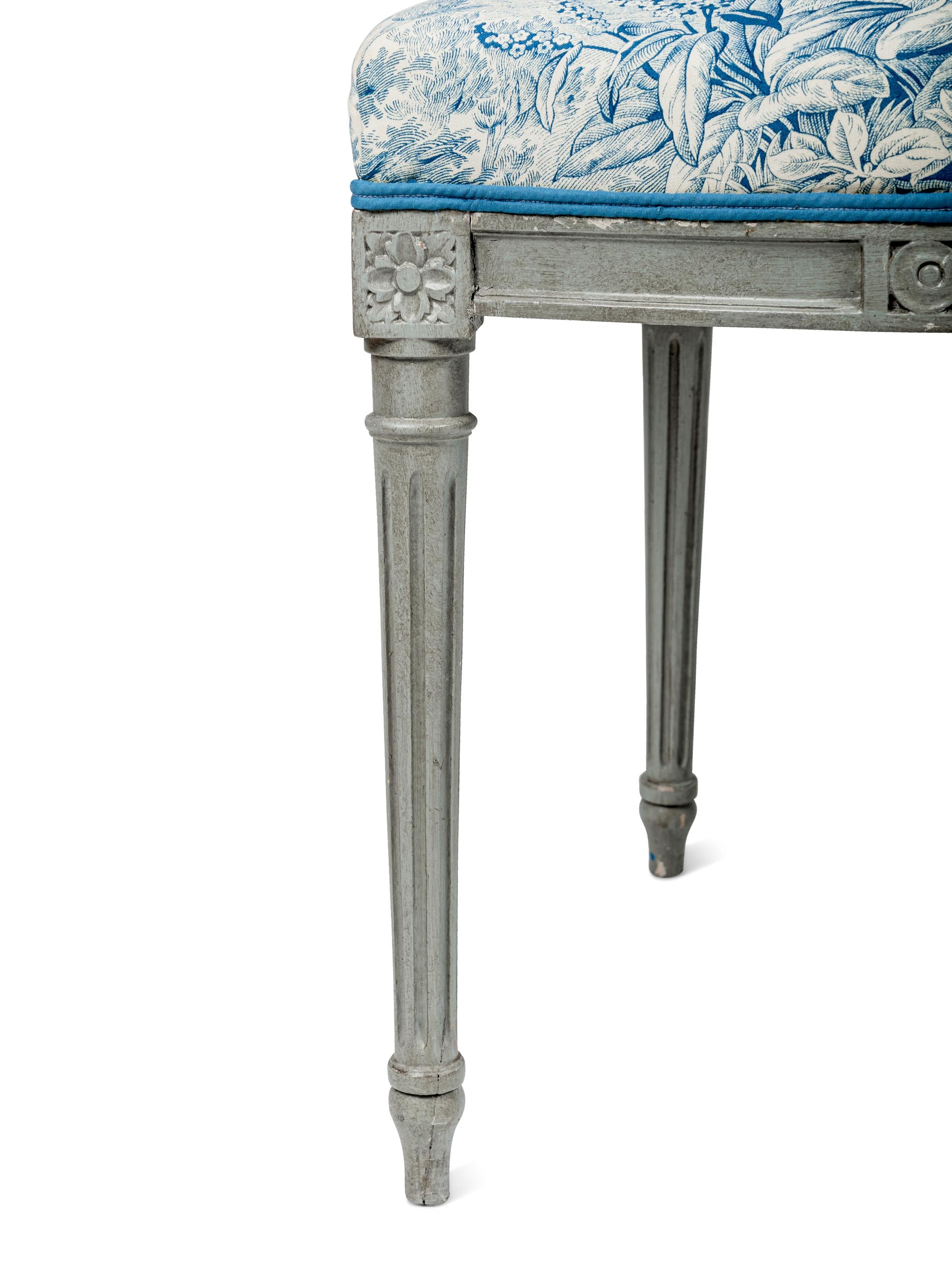 A Pair of Louis XVI Grey-Painted Chaises