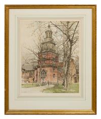 Luigi Kasimir, (American/Austrian, 1881-1962), Independence Hall; West Point and Mount Vernon, Virginia (a group of three works)