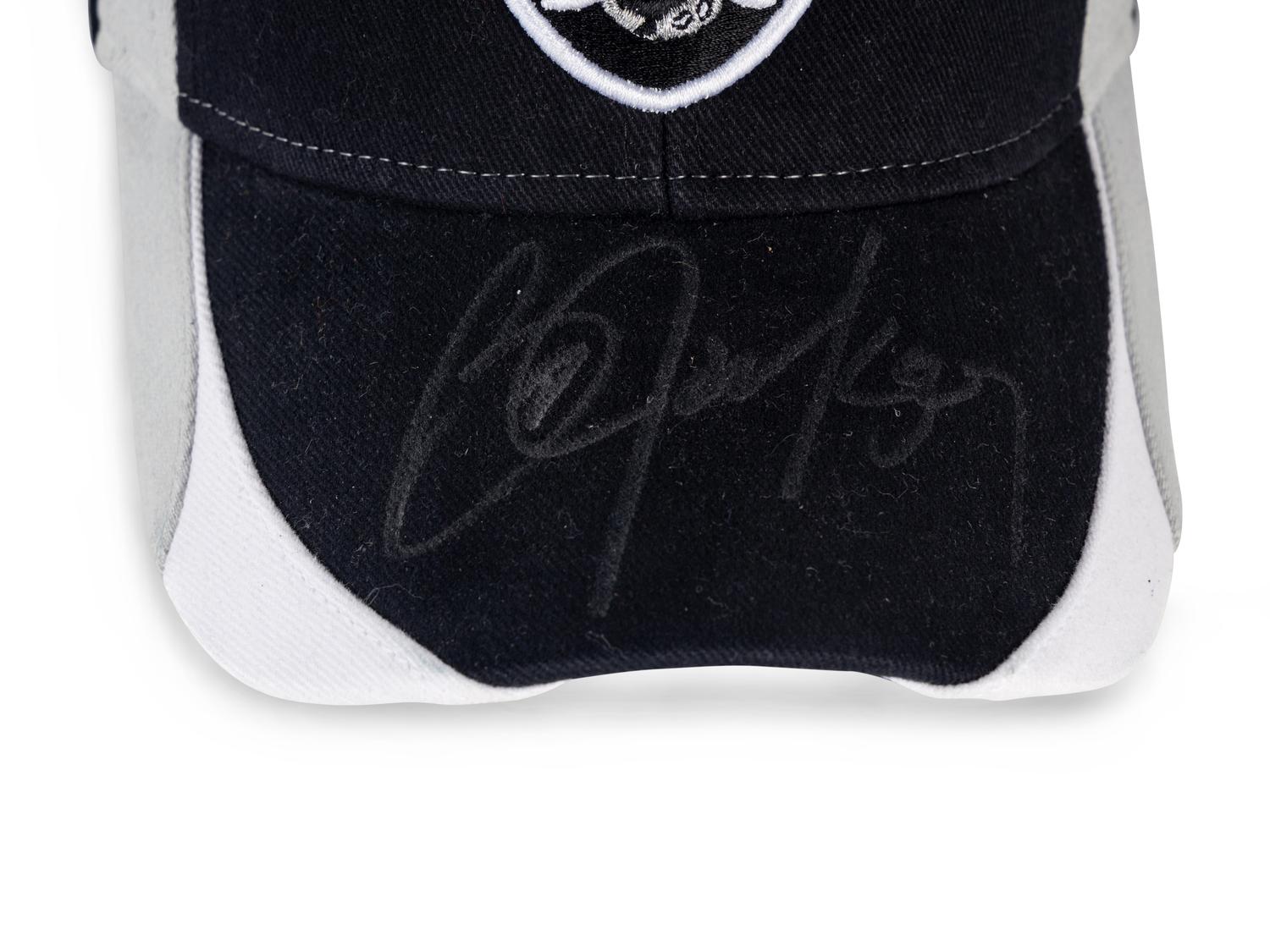 A Group of Two Bo Jackson Signed Autograph Los Angeles Raiders Hats (Beckett Authentication Services Certified)