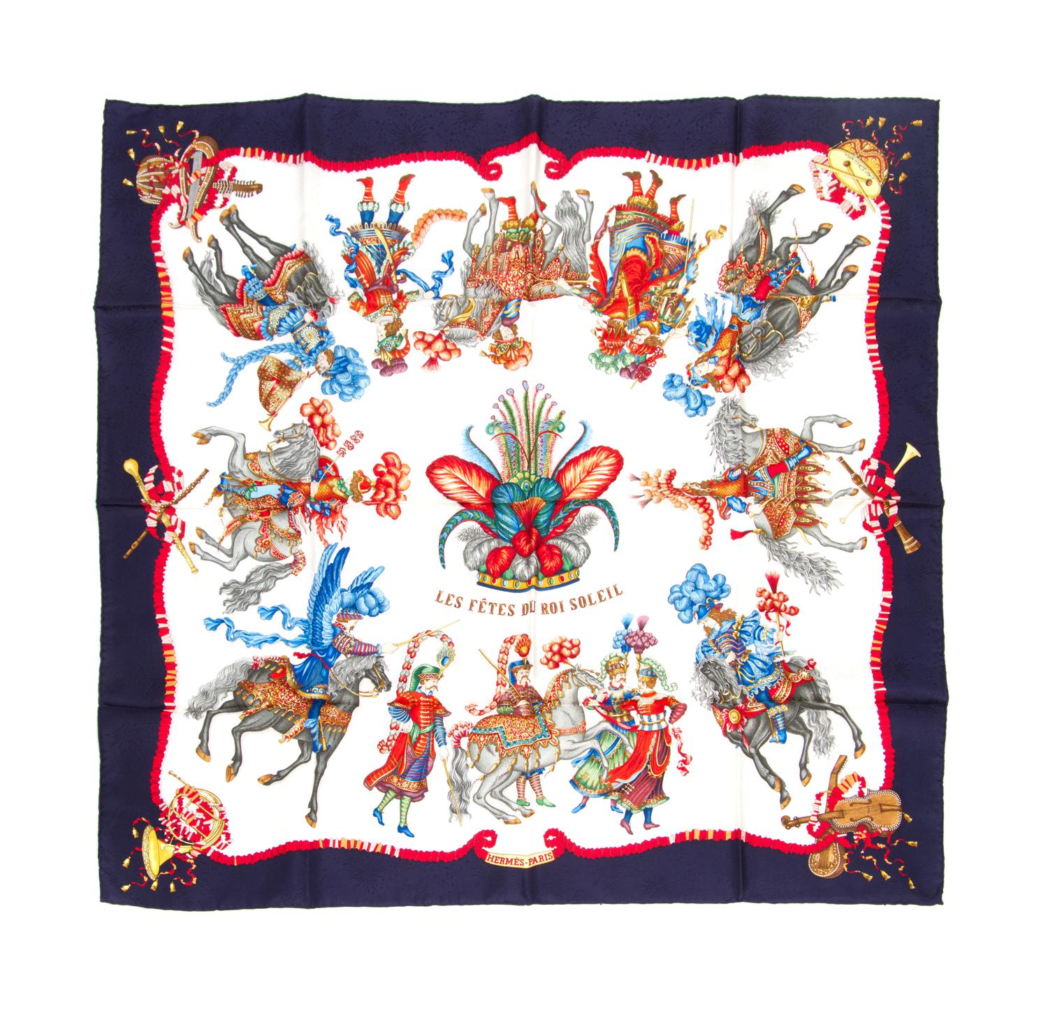 An Hermes Silk Jacquard Scarf, 35 x 35 inches.