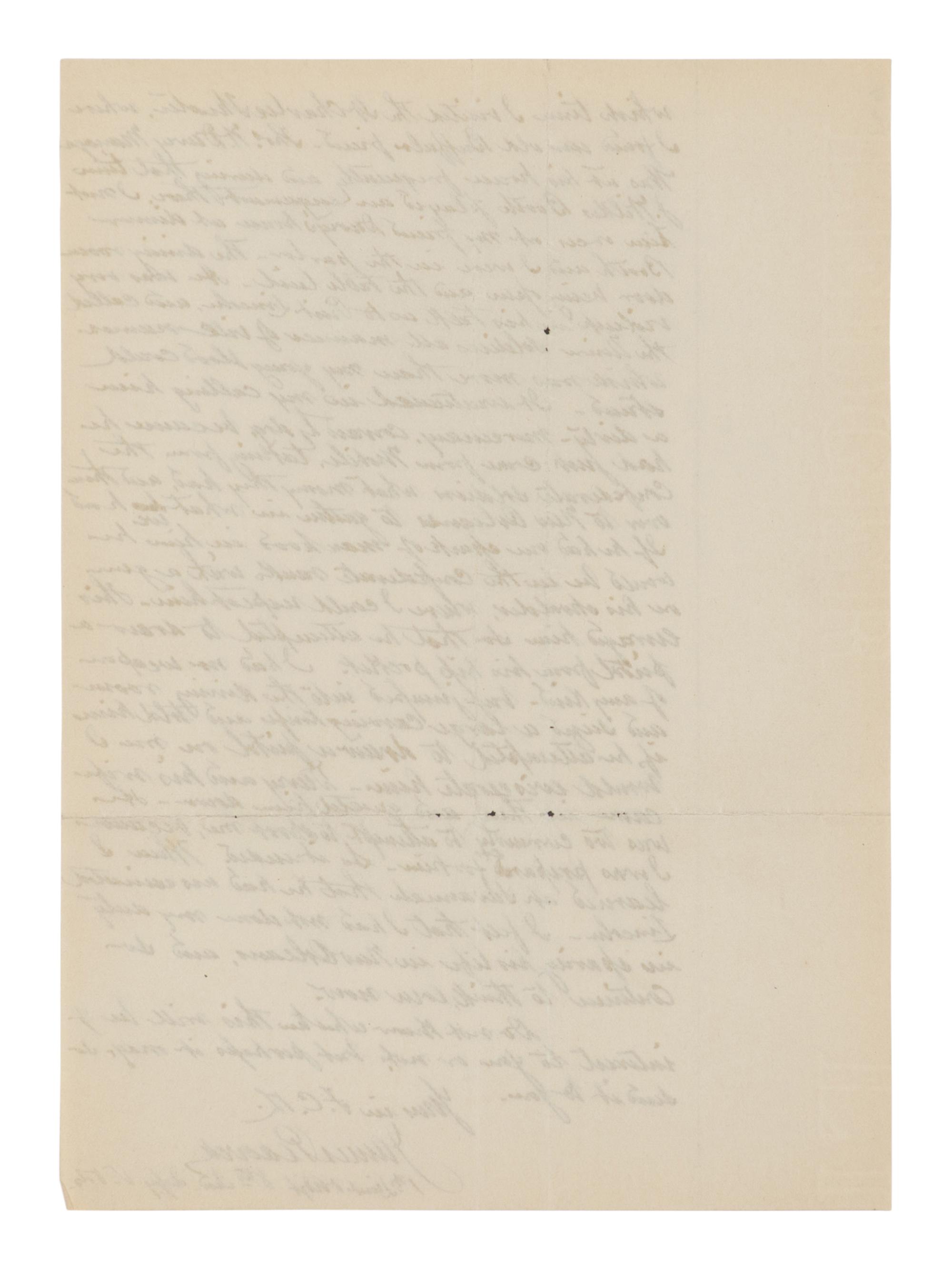 [BOOTH, John Wilkes (1838-1865)]. PEACOCK, James. Autograph letter signed ("James Peacock") to J.E. Boos. [Massilion], Ohio, 25 February 1914.