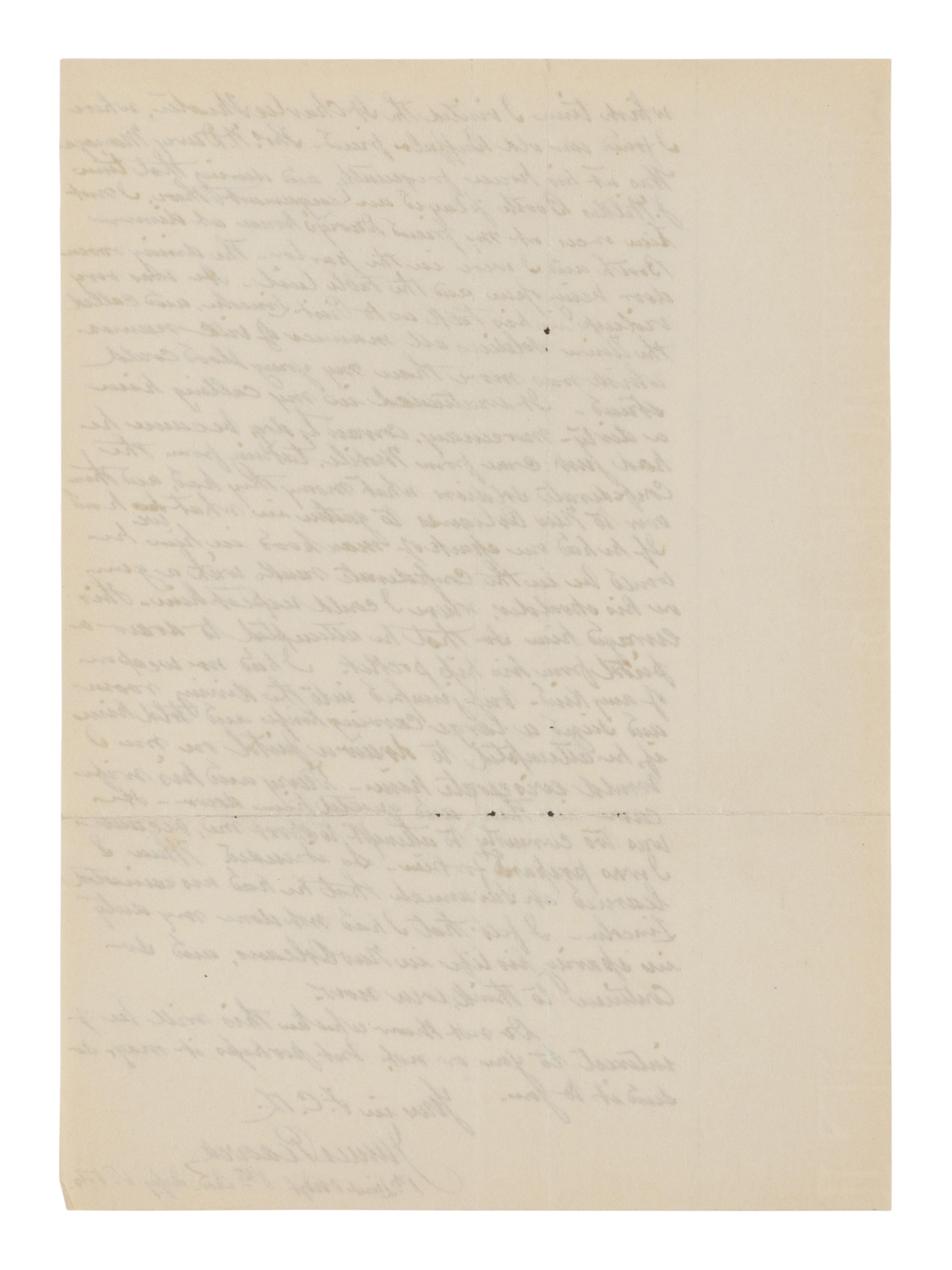 [BOOTH, John Wilkes (1838-1865)]. PEACOCK, James. Autograph letter signed ("James Peacock") to J.E. Boos. [Massilion], Ohio, 25 February 1914.