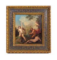 French School, (18th Century), Female Bathers Startled by a Satyr