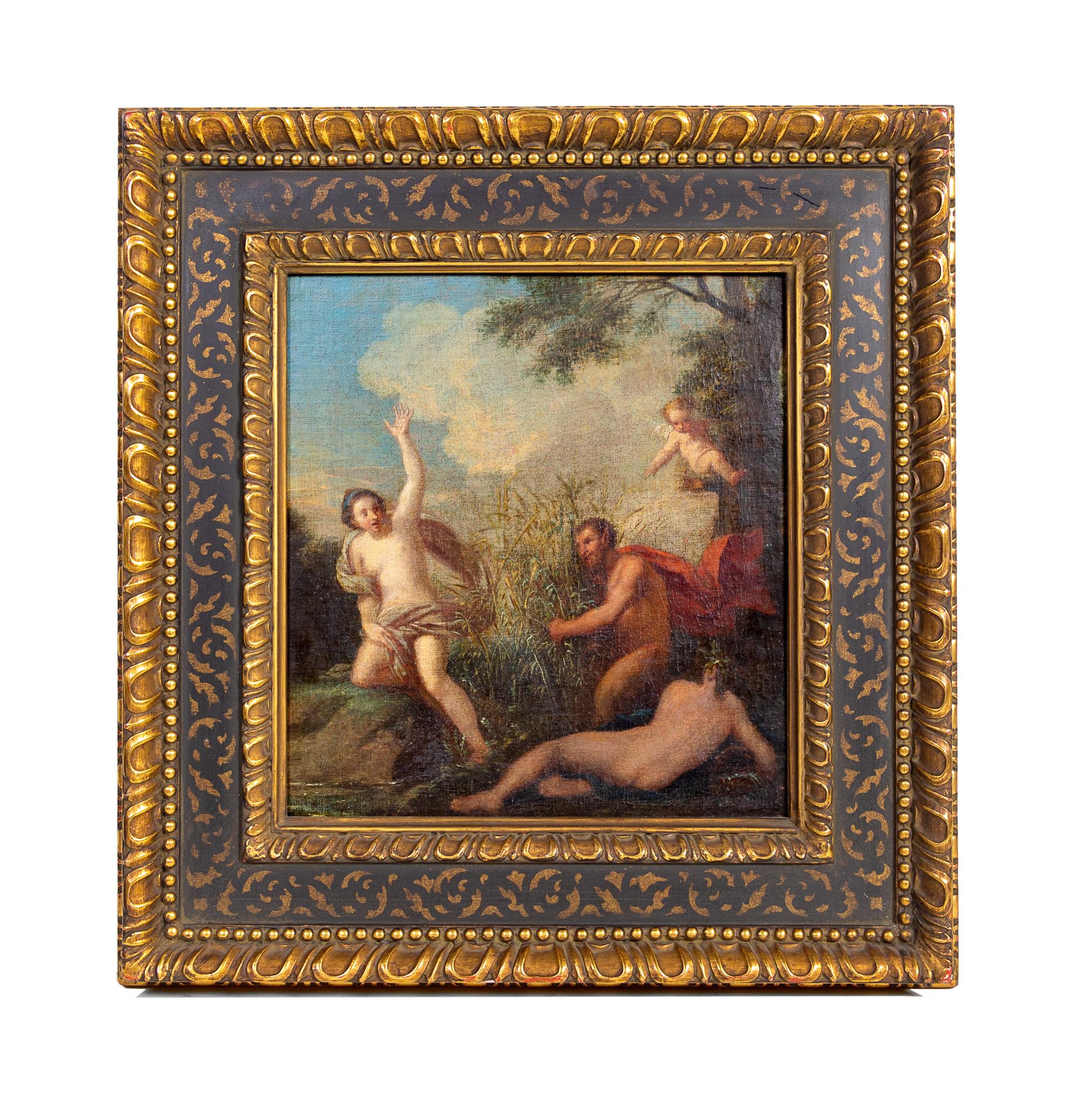 French School, (18th Century), Female Bathers Startled by a Satyr