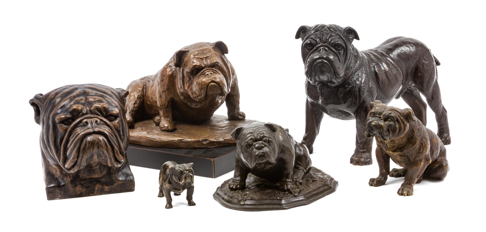 A Group of Six Bulldogs Width of widest 10 1/2 inches.