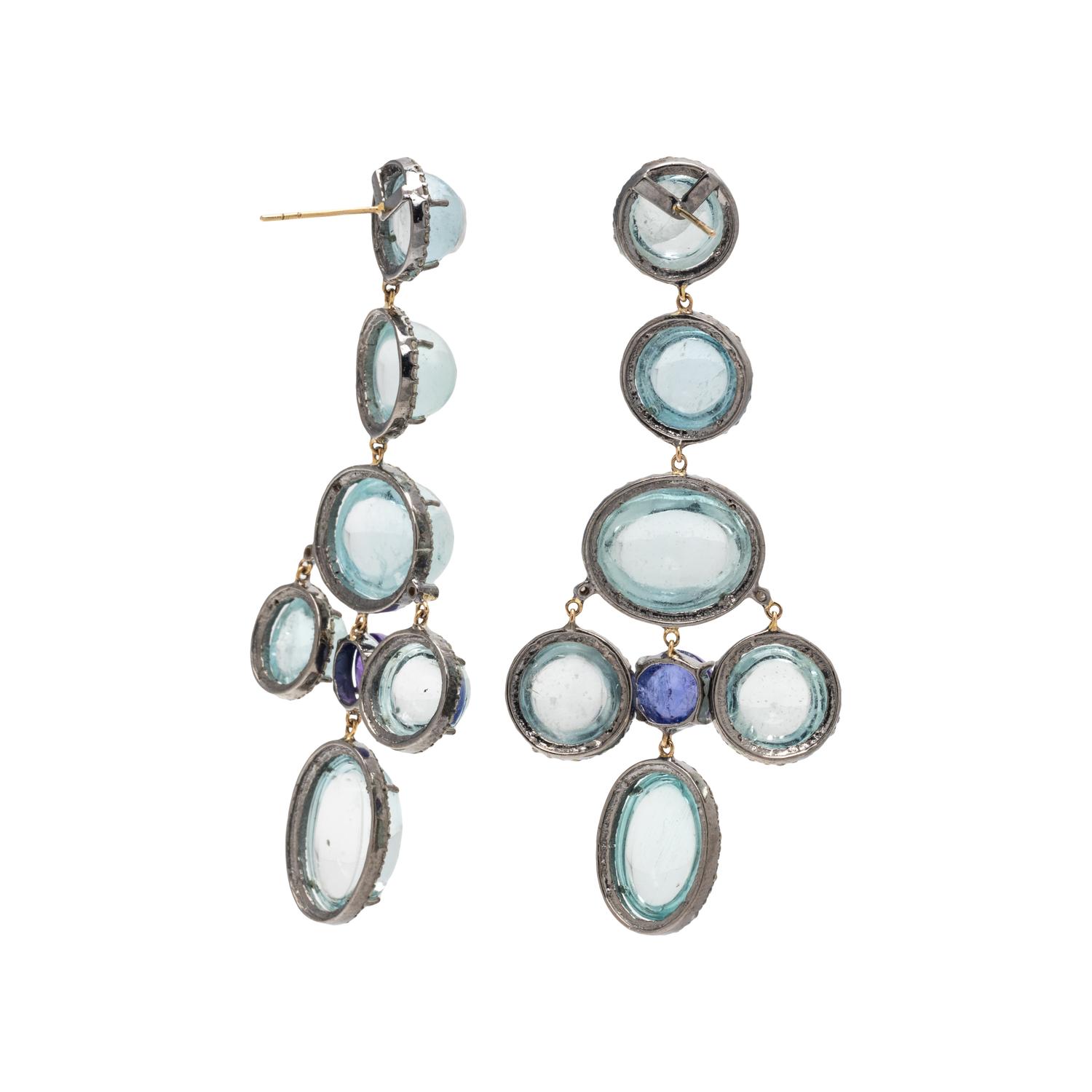 GEMSTONE AND DIAMOND EARRINGS