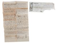 [VERMONT] -- [ILLINOIS]. Document wallet with patriotic motif and archive of business documents identified to blacksmith Joseph King (1812-1892).