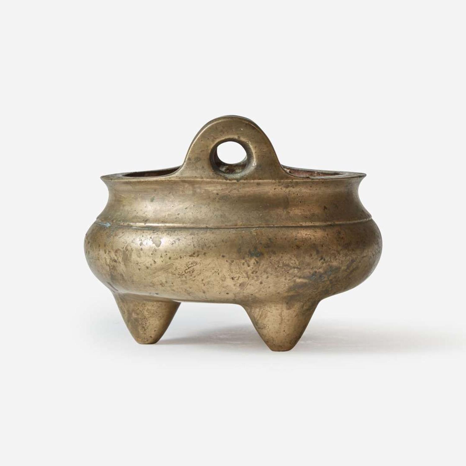 A Chinese Bronze Tripod Censer 三足铜香炉一件 Four-character Xuande mark but later ????? ????