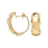 YELLOW GOLD AND DIAMOND HOOP EARRINGS