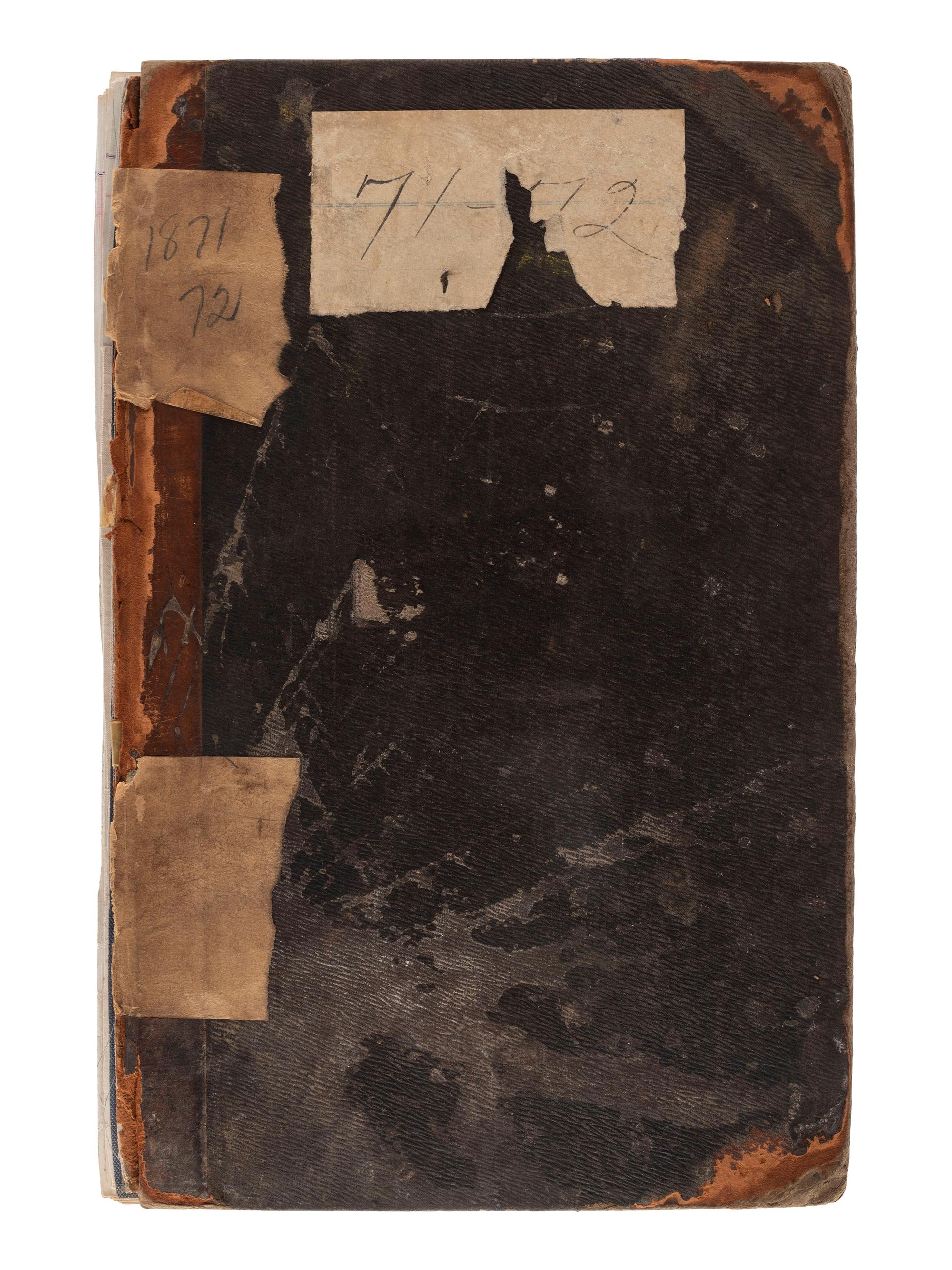 [CHICAGO FIRE]. Register of Admissions and Discharges in the Foster School, Chicago, Illinois, 1871-1872.