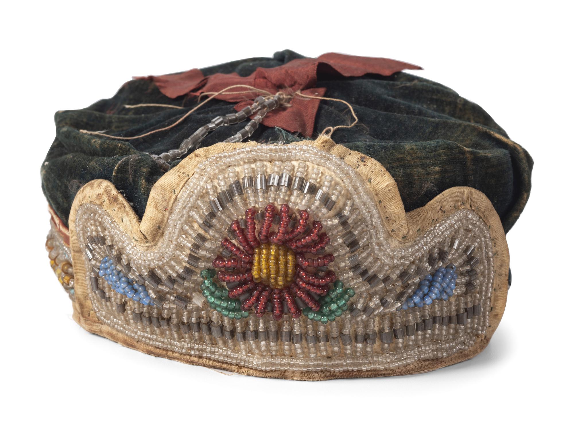 Anishinaabe and Tuscarora Beaded Cotton Caps