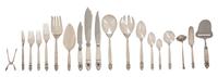 A Georg Jensen Sterling Flatware Service for Twelve, DENMARK, 1915, Acorn pattern, comprising; 12 forks 12 mocha spoons 12 dinner forks