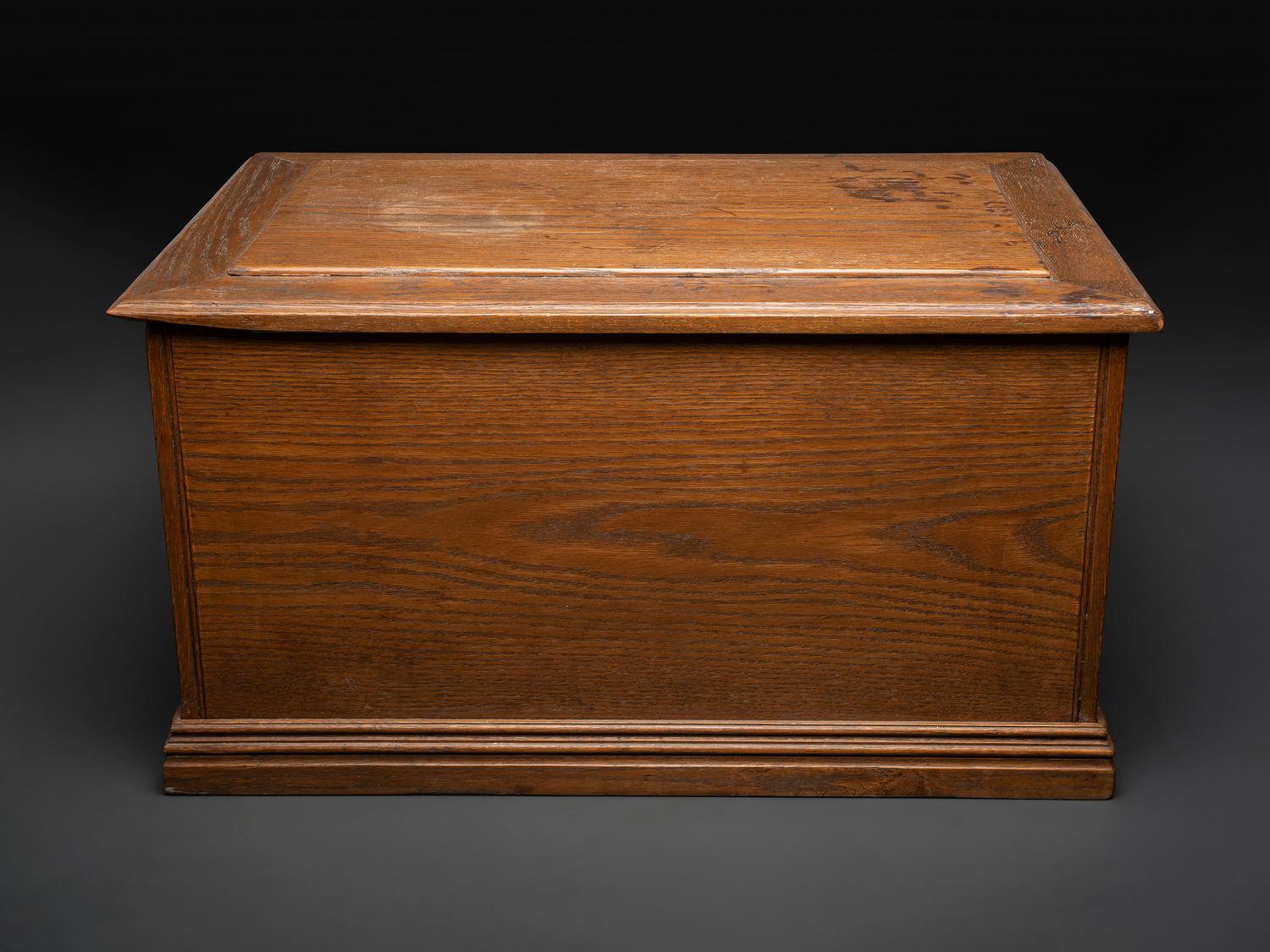 An Oak Three-Drawer Apothecary Cabinet with Specimen Tins