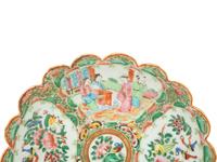 A Rose Medallion Scalloped Edge Porcelain Plate