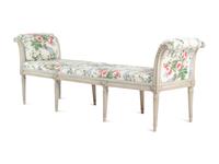 A Louis XVI Style Grey-Painted Window Seat